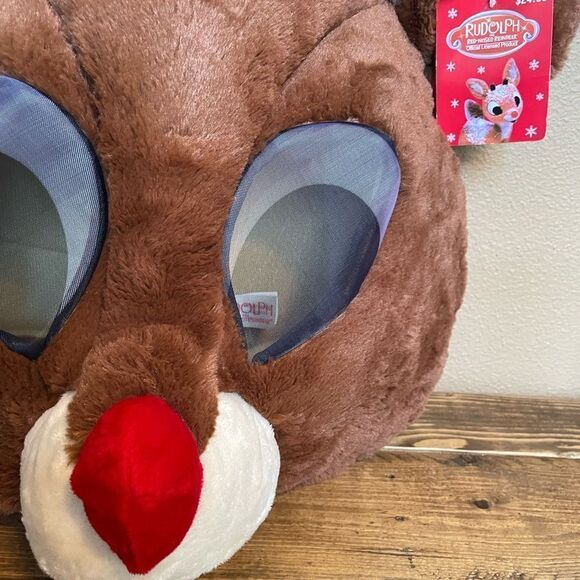 Rudolph The Red Nosed Reindeer Greeter Plush Head Mask NWT - Picture 10 of 10